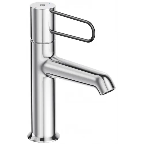 Смеситель для умывальника Odeon Rive Gauche хром / чёрный, неповоротный излив, с донным клапаном E21028-BLV-CP Jacob Delafon