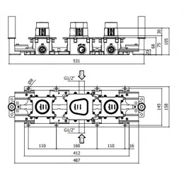 Встраиваемая часть смесителя Paffoni Modular box MDBOX001