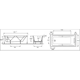 Акриловая ванна Odeon Up 170х75 см, производство Россия. E60491RU-00 Jacob Delafon
