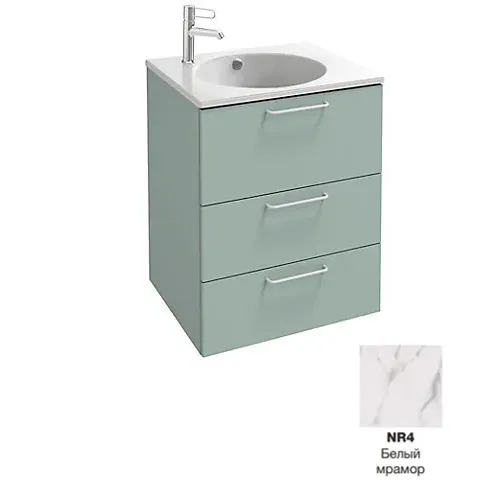 Модуль под раковину Odeon Rive Gauche 60х50,8х73,9 см, 3 ящика, белый мрамор, ручки хром EB2530-R5-NR4 Jacob Delafon