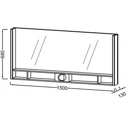 Зеркало Terrace 150х68,5 см, розетка, пепельный глянцевый, с подсветкой EB1739RU-G1G Jacob Delafon