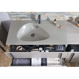 Мебельная раковина Nouvelle Vague 121х51 см, кашемир, 1 отверстие для смесителя EXAP112-Z-MK4 Jacob Delafon