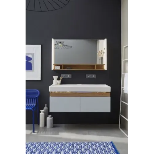 Модуль под раковину Terrace 120х48х38 см, темно-синий глянцевый, верхний ящик из цельного дерева, система push-to-open EB1188-G98 Jacob Delafon