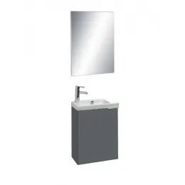 Комплект мебели для ванной Odeon Up 50 см, серый антрацит, реверсивная дверца, без подсветки, подвесной монтаж E4701-00+EB1081-NF+EB863-N14 Jacob Delafon