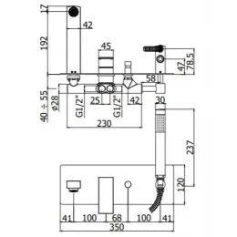 Смеситель для ванны с душем Paffoni Elle EL001CR