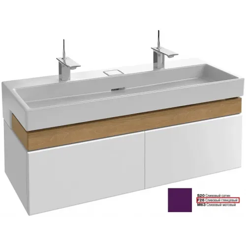 Модуль под раковину Terrace 120х48х38 см, сливовый блестящий, верхний ящик из цельного дерева, система push-to-open EB1188-F26 Jacob Delafon