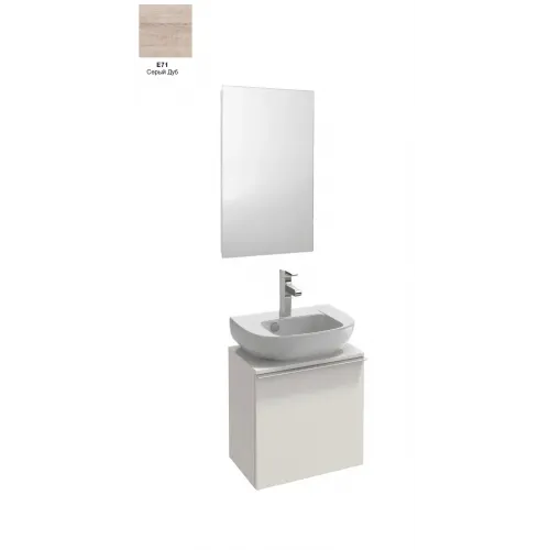 Комплект мебели для ванной Odeon Up 45,2 см, серый дуб, левый/правый, подвесной монтаж EB1044-NF+E4760-00+EB999G-D-E71 Jacob Delafon