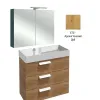 Комплект мебели для ванной Rythmik 80 см, арлингтонский дуб, 3 выдвижных ящичка, 4 доп. ящичка, левая раковина, с подсветкой, с подсветкой, подвесной монтаж EXP112-Z-00+EB1308-E70+EB796RU-E70 Jacob Delafon