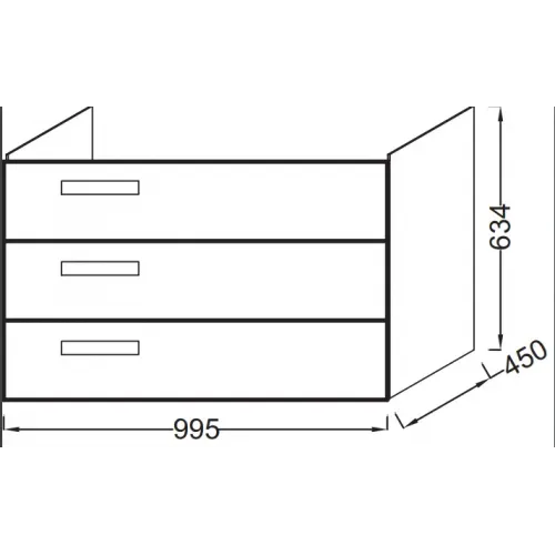 Модуль под раковину Rythmik 99,5х45х63,4 см, малиновый глянцевый, 3 выдвижных ящика EB1310-R3 Jacob Delafon