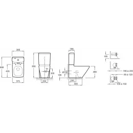Унитаз-компакт Escale 39,5х68 см, 3/6 л, нижняя подводка, универсальный выпуск, с сиденьем 19038W-00+E1416-00 Jacob Delafon
