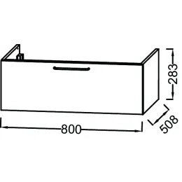 Модуль под раковину Odeon Rive Gauche 80х50,8х28,3 см, 1 ящик, белый глянцевый, ручка хром EB2515-R5-G1C Jacob Delafon