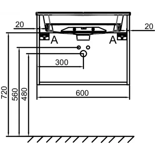 Модуль под раковину Odeon Rive Gauche 60х50,8х45,2 см, 1 ящик, дуб табак, ручка хром EB2510-R5-E52 Jacob Delafon