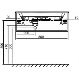 Модуль под раковину Odeon Rive Gauche 80х50,8х28,3 см, 1 ящик, дуб табак, ручка - черный EB2515-R9-E52 Jacob Delafon