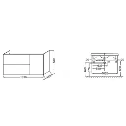 Модуль под раковину Odeon Up 102х48,5х53 см, черное дерево EB891-E15 Jacob Delafon