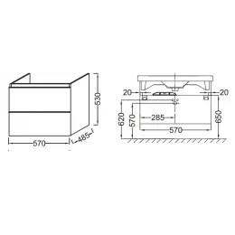 Модуль под раковину Odeon Up 57х48,5х53 см, белый блестящий EB878-N18 Jacob Delafon