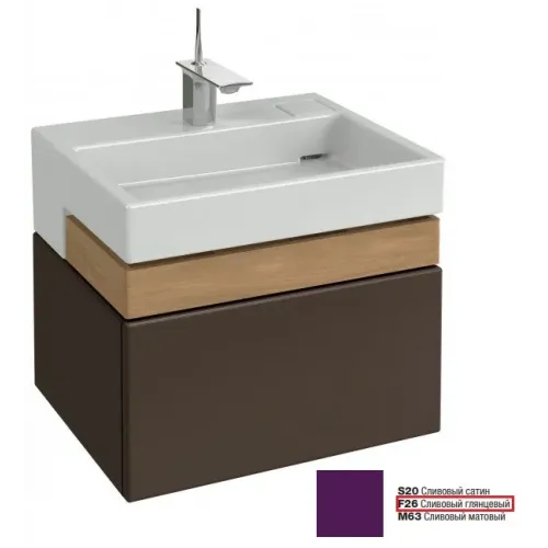 Модуль под раковину Terrace 60х48х38 см, сливовый блестящий, верхний ящик из цельного дерева, система push-to-open EB1185-F26 Jacob Delafon