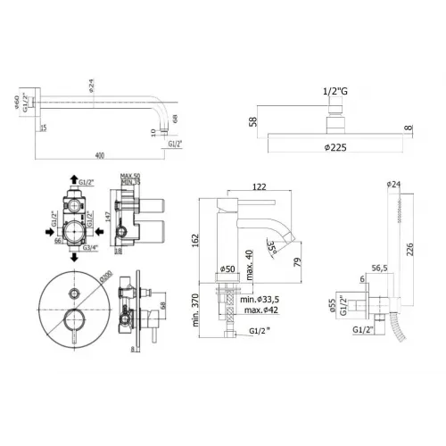 Комплект для душа PAFFONI Light KITLIG015HGSP071