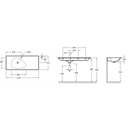 Мебельная раковина Nouvelle Vague 121х51 см EXAP112-Z-00 Jacob Delafon