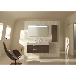 Модуль с раковиной Rythmik 120 см, малиновый блестящий, двойная, подвесной монтаж EXM112-Z-00+EB1305-R3 Jacob Delafon