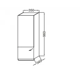 Шкаф Odeon Up 35х34х96 см, белый блестящий, зеркальная дверца, 1 ящик, правый EB893D-N18 Jacob Delafon