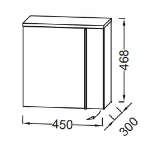 Модуль под раковину Nouvelle Vague 45х30х46,8 см, шарниры слева, белый блестящий , 1 дверца с доводчиком EB3045G-N18 Jacob Delafon