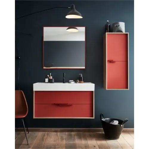 Модуль под раковину Vivienne 100х46х45 см, корпус: дуб табак; фасад: черный сатин, без ручек EB1585-E52-S14 Jacob Delafon