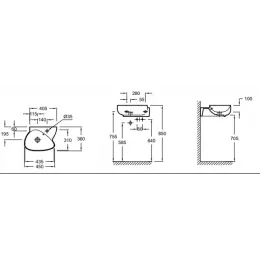 Модуль с раковиной Nouvelle Vague 45 см, белый, подвесной монтаж EGK112-00+EB3045G-N18 Jacob Delafon