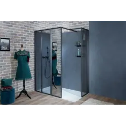 Душевая перегородка Walk-In Nouvelle Vague 30х200 см, тонированное стекло, 6 мм, черный профиль E94WS30-VTG Jacob Delafon