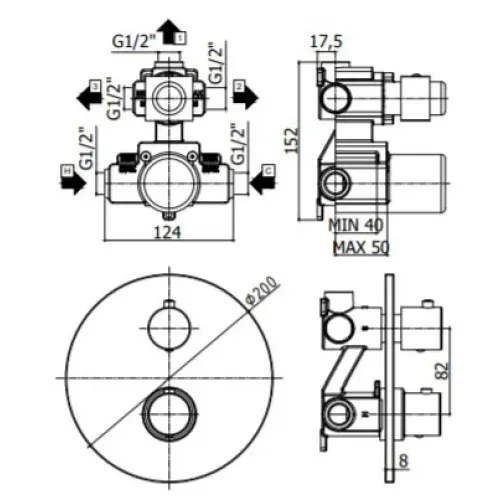 Смеситель для душа Paffoni Light LIQ019NO