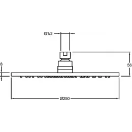 Готовый набор для душа (без излива) Modulo 3 режима, 25 см, round, 2 функции, термостат E30758-CP Jacob Delafon