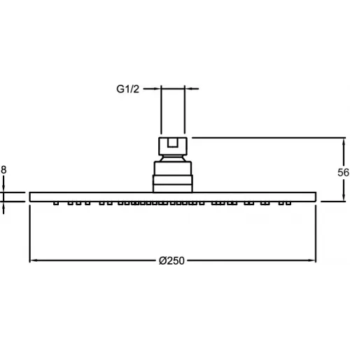 Готовый набор для душа (без излива) Modulo 3 режима, 25 см, round, 2 функции, термостат E30758-CP Jacob Delafon