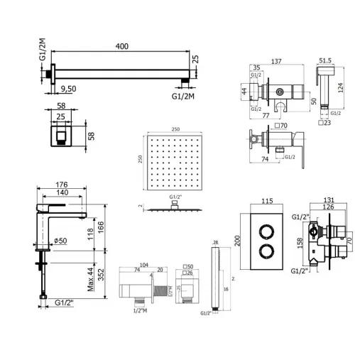 Комплект для душа Plumberia Selection TAG KITZTGT18QNO53