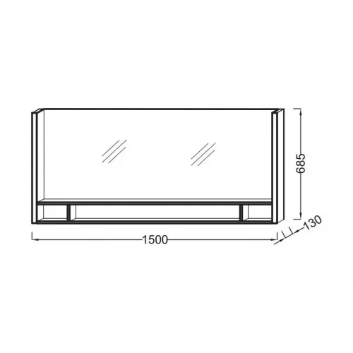 Зеркало Terrace 150х68,5 см, с полочкой, с подсветкой EB1184-NF Jacob Delafon