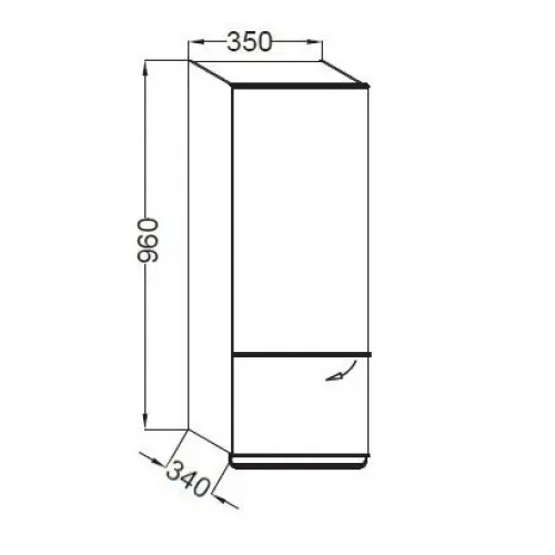 Шкаф Odeon Up 35х34х96 см, квебекский дуб, 1 ящик, 1 зеркальная дверца, 2 стеклянные полочки, левый EB893G-E10 Jacob Delafon