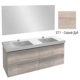 Комплект мебели для ванной Odeon Up 140 см, серый дуб, подвесной монтаж E4779-00+EB997-E71+EB1190-NF Jacob Delafon