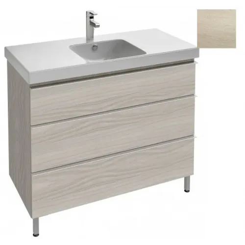 Модуль с раковиной Odeon Up 105 см, 3 выдвижных ящика, плавное закрывание, светлое дерево, раковина со столешницей EB994-E10+E4731-00 Jacob Delafon