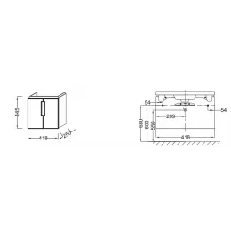 Модуль под раковину Reve 42х25х44,5 см, белый блестящий, 2 распашные дверцы EB1138-G1C Jacob Delafon