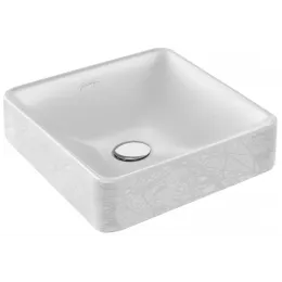 Накладная раковина Vox 40х40х13,5 см, карта парижа, отверстие перелива в передней части, санфарфор EVG102-PT5 Jacob Delafon