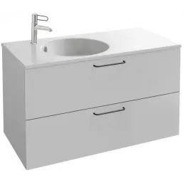 Модуль под раковину Odeon Rive Gauche 100х50,8х56,8 см, 2 ящика, белый глянцевый, ручки - черный EB2524-R9-N18 Jacob Delafon