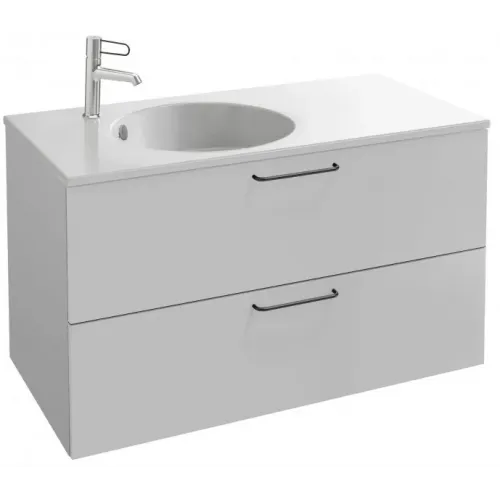Модуль под раковину Odeon Rive Gauche 100х50,8х56,8 см, 2 ящика, белый глянцевый, ручки - черный EB2524-R9-N18 Jacob Delafon