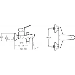 Комплект смесителей Brive для раковины, для ванны и душа, душевой гарнитур E78121-CP Jacob Delafon