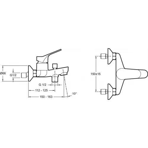Комплект смесителей Brive для раковины, для ванны и душа, душевой гарнитур E78121-CP Jacob Delafon