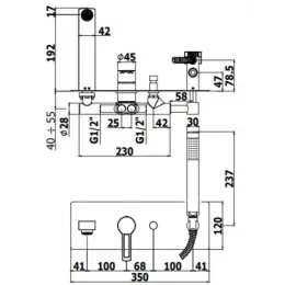 Смеситель для ванны с душем Paffoni Ringo RIN001NO