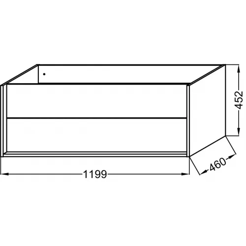 Модуль под раковину Vivienne 120х46х45 см, корпус белый глянцевый, фасад морской синий матовый EB1586-N18-M88 Jacob Delafon