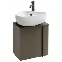 Модуль с раковиной Nouvelle Vague 45 см, коричневая кожа, отверстие для смесителя, левосторонняя, подвесной монтаж EGK112-00+EB3045G-NR2 Jacob Delafon