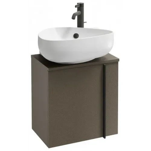 Модуль с раковиной Nouvelle Vague 45 см, коричневая кожа, отверстие для смесителя, левосторонняя, подвесной монтаж EGK112-00+EB3045G-NR2 Jacob Delafon