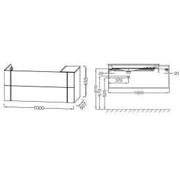 Модуль под раковину Nouvelle Vague 100х51х45 см, фактурный дуб, 2 ящика +1 боковой EB3031-E73 Jacob Delafon