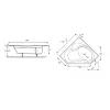 Акриловая ванна Bain-douche 135х135 см, правосторонняя, угловая симметричная E6219-00 Jacob Delafon