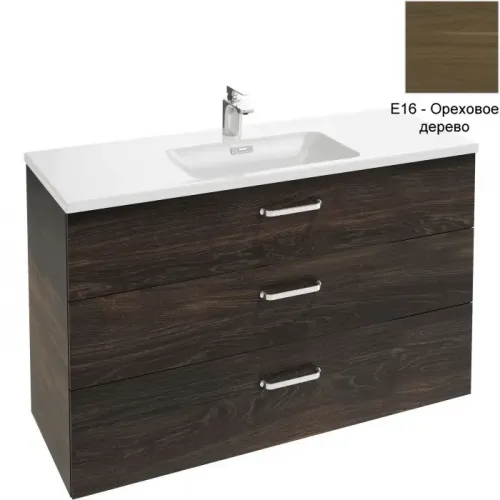 Модуль с раковиной Vox 120 см, ореховое дерево, 3 выдвижных ящика, прямоуг. ручки, 1 отверстие под смеситель, подвесной монтаж EXAB112-Z-00+EB2091-R2-E16 Jacob Delafon