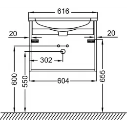 Модуль под раковину Madeleine 60,4х46,2х45,2 см, 2 ящика, встроенные ручки, белый глянцевый EB2052-J5 Jacob Delafon